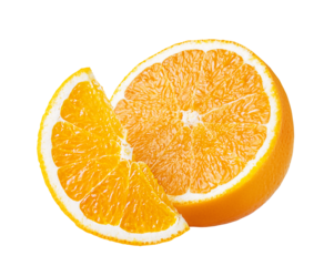 orange slices isolated on transparent background.