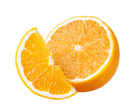 orange slices isolated on transparent background.