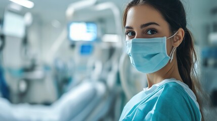 Portrait of a confident medical professional wearing a protective face mask