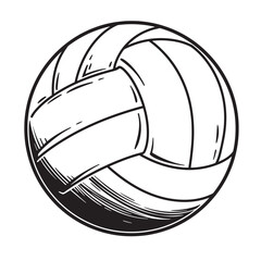 Classic black and white volleyball ball illustration representing sports and recreation