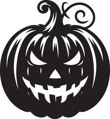 Fototapeta premium halloween pumpkin vector illustration, halloween pumpkin silhouette vector, pumpkin face