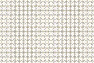 Seamless Japanese pattern with intricate geometric design, repeating sashiko motif with interlocking square and lines, vector illustration for traditional elegance design.