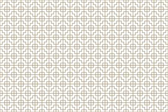 Seamless Japanese pattern with intricate geometric design, repeating sashiko motif with interlocking square and lines, vector illustration for traditional elegance design.