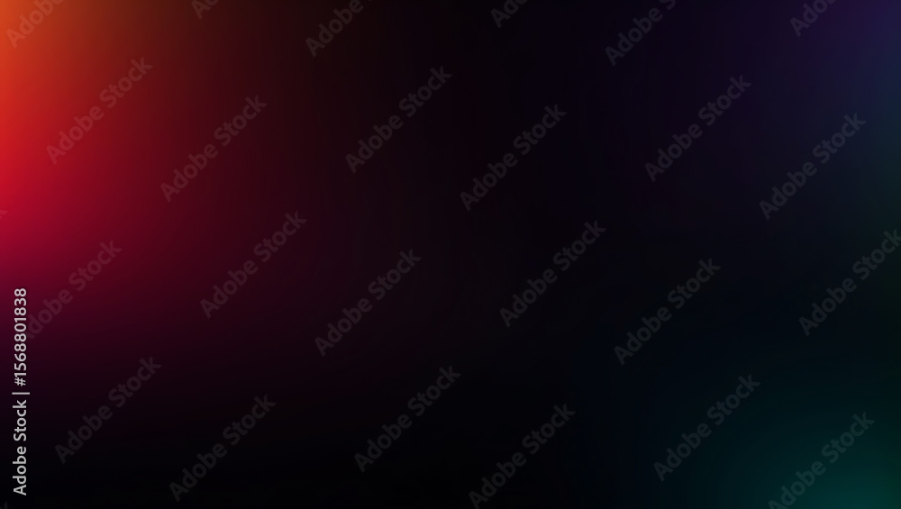 Poster abstract dark background with soft red and blue light leaks and bokeh effects creating a moody and a