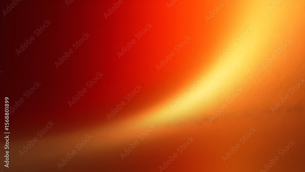 Poster warm abstract background with a glowing golden light curve against a deep red and orange gradient