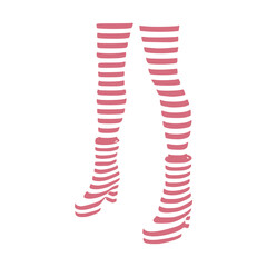 Female leg silhouettes represented in stripes. Legs design element.