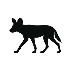 African Wild Dog Silhouette: A Striking Vector Graphic