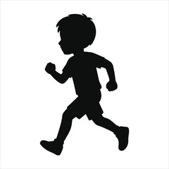 Silhouette of Running Boy:  A Simple Vector Graphic for Projects