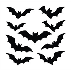 Spooky Silhouette Bats: Perfect for Halloween Designs & Decorations