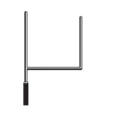 Obraz premium Minimalist black and white american football goalpost vintage art for sports design