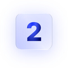 Glassmorphism Icon Number 2 Digit Two Typography Math Symbol Educational Numeric Font Design Classroom Abc Digit 2 Soft Shadow Glassmorphic Number 2 2 Character 2 Symbol 2 Icon Digit Numeric Symbol