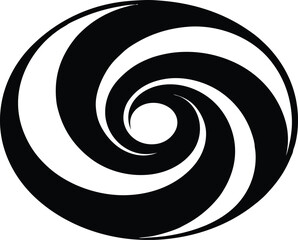 Spiral and swirl motion twisting circles design element set Vector Black silhouette. with white background