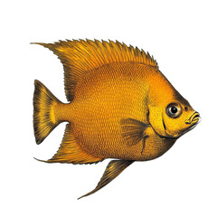 Golden Oscar Fish - Detailed Aquarium Illustration