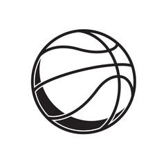 Vector illustration of a detailed black and white basketball ball for sports design concepts