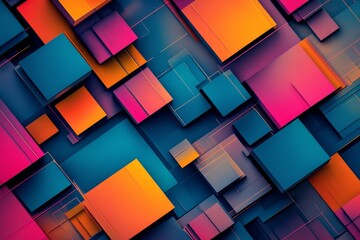 Colorful 3D square pattern