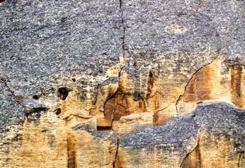 A horseman, carved into the vertical rock