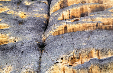 A horseman, carved into the vertical rock