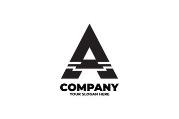 Clean Black and White Letter A Logo