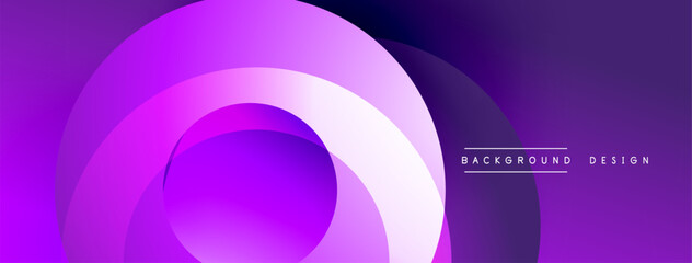 Abstract purple layers create dynamic visual flow. Gradient shades suggest depth, modern aesthetic. Minimal text adds subtle branding element.