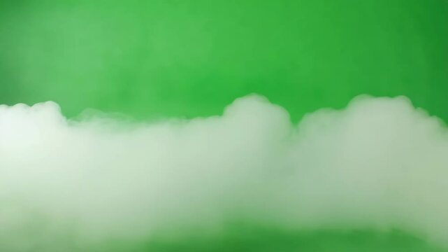Slow rolling fog with misty texture moving across green screen (#00FF00), cinematic overlay, 4K, isolated on white background