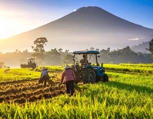 tractor in field