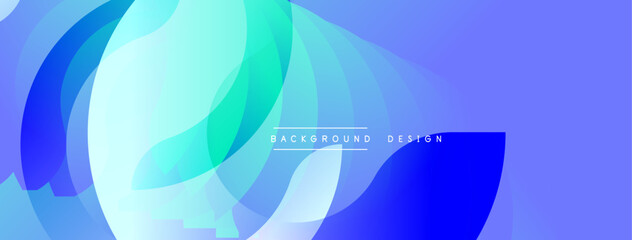 Abstract flowing shapes, blue hues dominate. Modern design elements create dynamic visual texture. Background suggests technology, innovation.