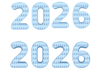 Stylish 2026 Numbers with Winter Pattern Design