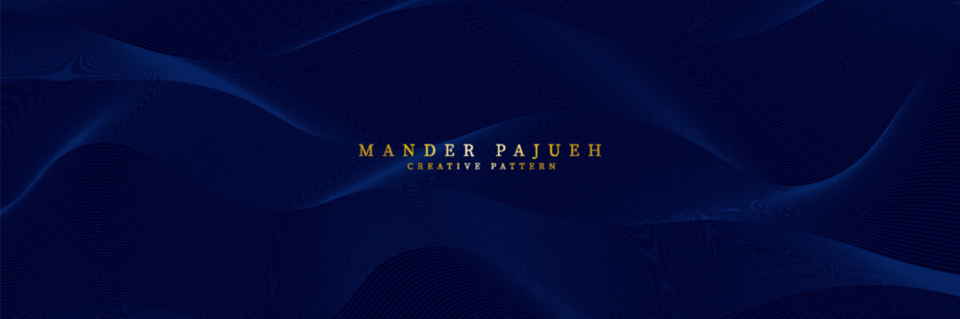 Premium design. Abstract glowing wave lines on dark blue background. Dynamic wave pattern. Modern flowing wavy lines. Futuristic technology concept.