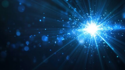 Fototapeta premium Abstract burst of bright blue light