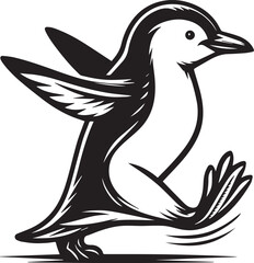 Obraz premium penguin silhouette vector, logo vector illustration, penguin vector design