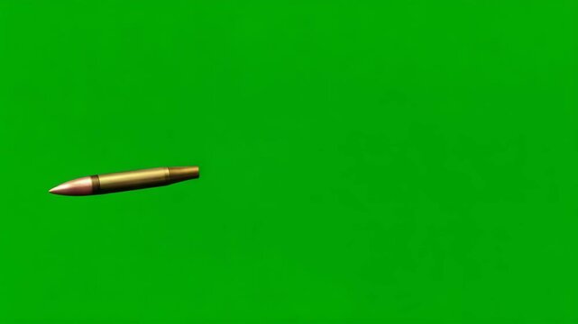 Bullet hit impact with explosion dust and sparks on green background (#00FF00), military VFX, 4K, isolated on white background