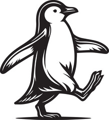 Fototapeta premium penguin silhouette vector, logo vector illustration, penguin vector design