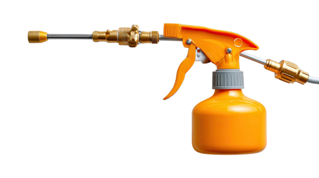 Precision Spray Tool: A detailed shot captures an orange spray bottle, showcasing its design and purpose, perfect for gardening, cleaning, or other applications.