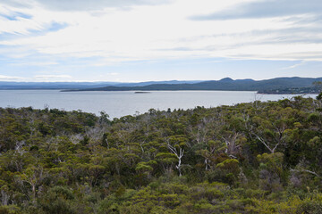 View from the Coles Bay Lookout - Freycinet Peninsula, Tasmania, Australia