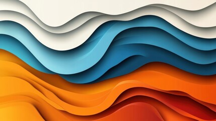 Obraz premium Abstract Colorful Wave Layers Design Digital Art Background Illustration