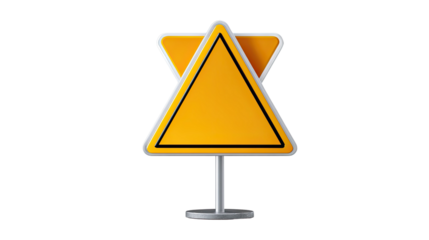 Warning Sign Icon: Captivating a minimalist approach, the image highlights a vivid caution sign, effectively communicating a sense of vigilance in the environment