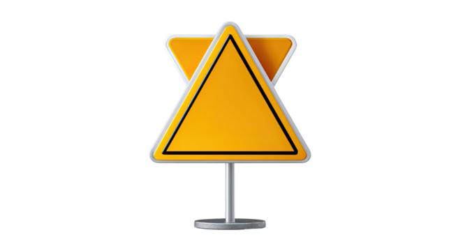 Warning Sign Icon: Captivating a minimalist approach, the image highlights a vivid caution sign, effectively communicating a sense of vigilance in the environment