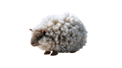 Sheep standing: A cute sheep with its fluffy white wool stands calmly, casting a soft shadow on the ground.