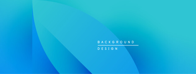 Abstract blue gradient background. Smooth curves create dynamic visual effect. Minimalist design suitable for presentations, websites.