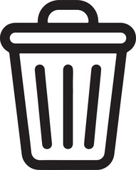 Black and white trash can icon garbage waste