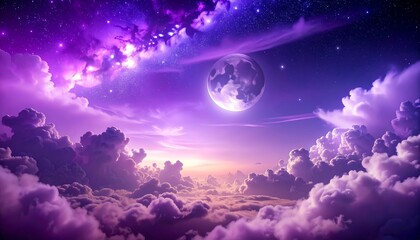 Obraz premium Cosmic cloudscape at night