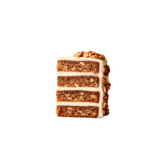 Delicious Slice of Carrot Cake with Walnuts