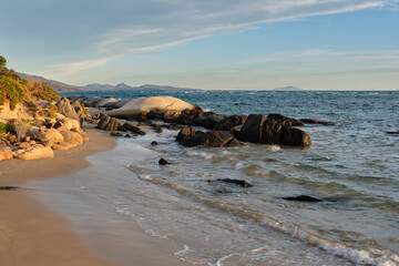 Autumn sunshine on  Sandpiper Beach - Coles Bay, Tasmania, Australia