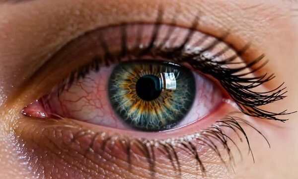 Redness and Irritation: A Close-Up of an Inflamed Human Eye