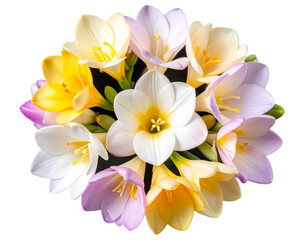 Fototapeta premium Vintage Botanical Engraving of Freesia with Labeled Parts, isolated on transparent background