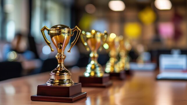 Business leader recognizing and rewarding employee achievements during a team meeting.