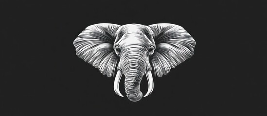 Majestic Elephant Portrait with intricate line art on a dark backdrop