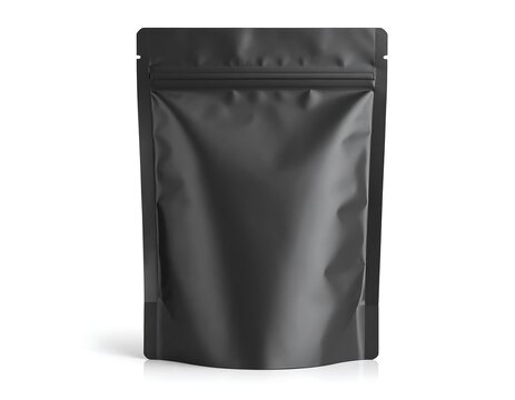 Blank black pouch packaging