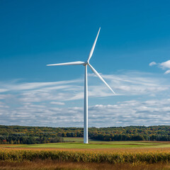 wind turbine in the field. Generative AI