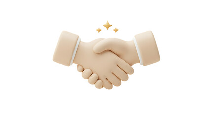 Business Handshake Clay Icon Gold Transparent